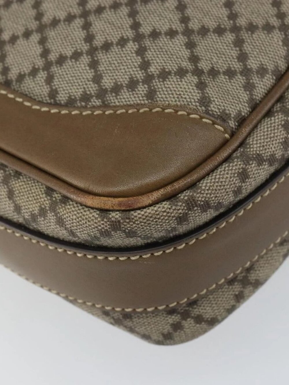 GUCCI Diamante Shoulder Bag PVC Leather Beige Silver 268159 Auth BA9486 - Picture 4 of 16